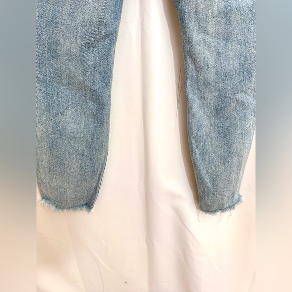 Cello High Rise Straight Leg Destroyed Ankle Length Jeans With Distressed Hem - Picture 8 of 11